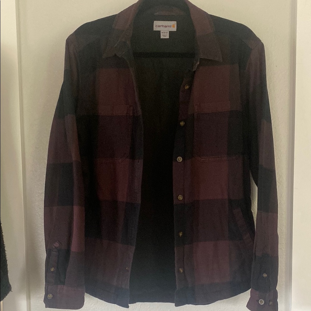 Carhartt womens Plaid shirt Jacket - Black and plum